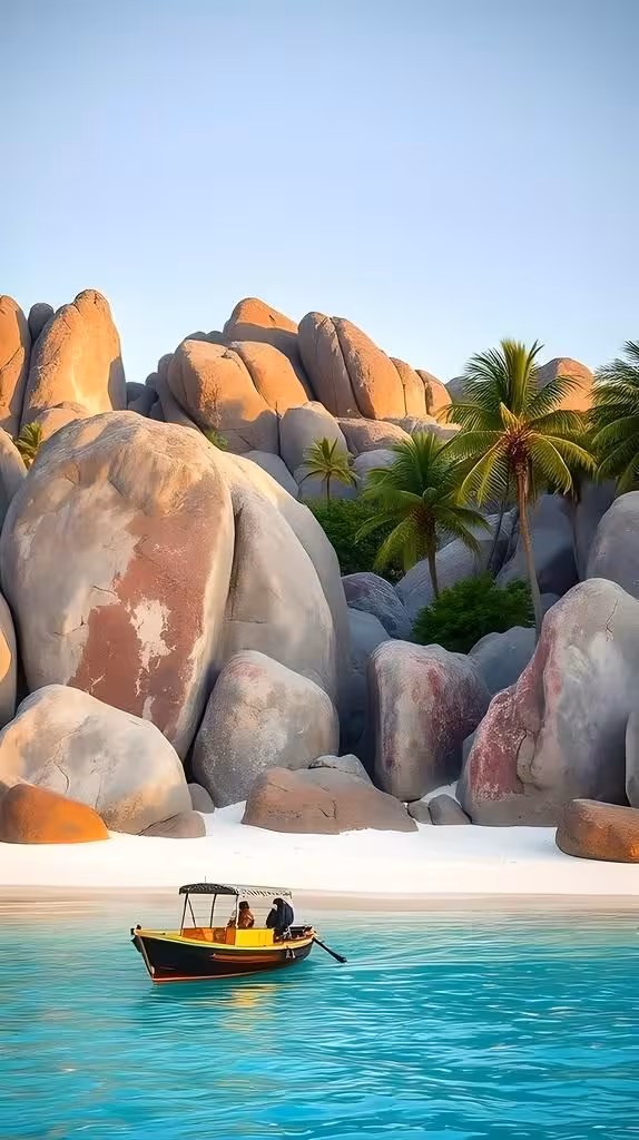 Zanzibar granite and turquoise waters